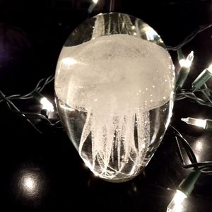 Glass jellyfish paperweight